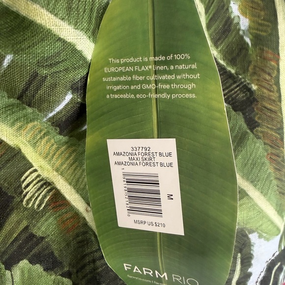 FARM RIO Amazonia Forest Euroflax™ Premium Linen Matching Set Top & Skirt Medium - Picture 7 of 7